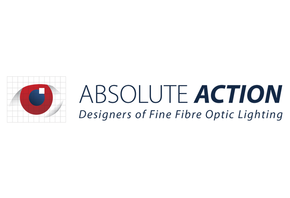 The logo of our client Absolute Action who specialise in fibre optic and high end lighting applications.