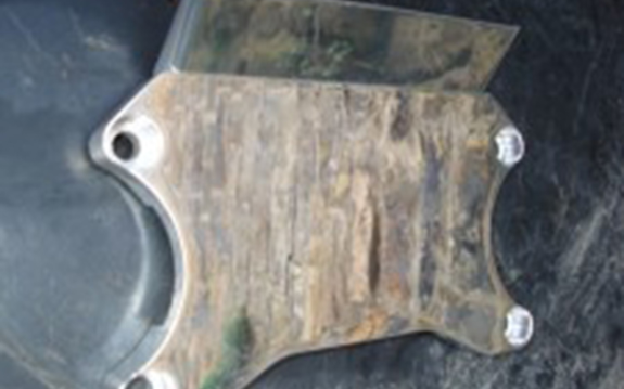 This picture shows off the fork brace/mudguard mount for the Honda Sabre 1100, which we produce from extruded bar rather than casting. This makes for a much stronger part.
